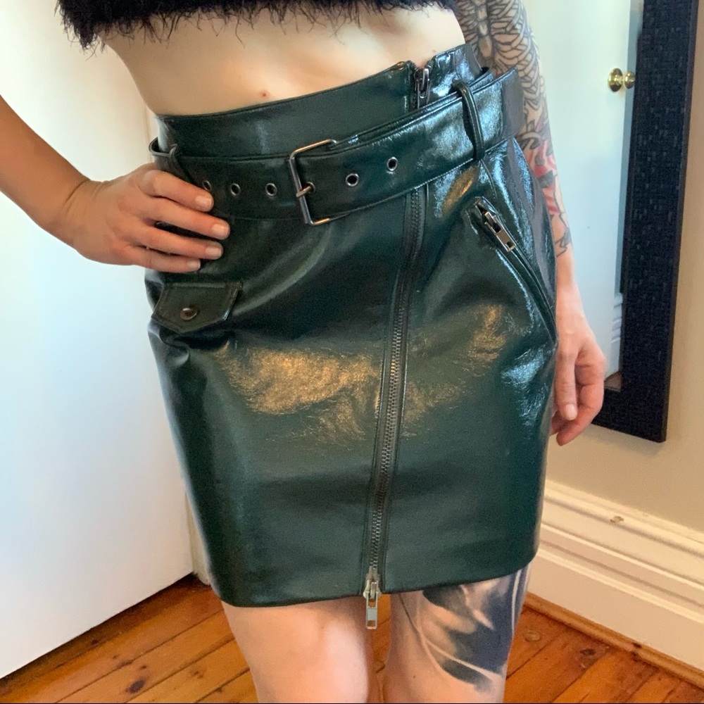 Olive Green Faux Leather Pencil Skirt 💚